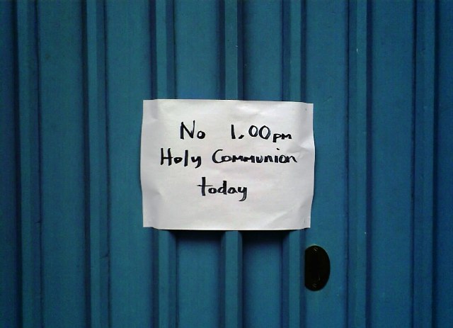 No 1.00pm Holy Communion today